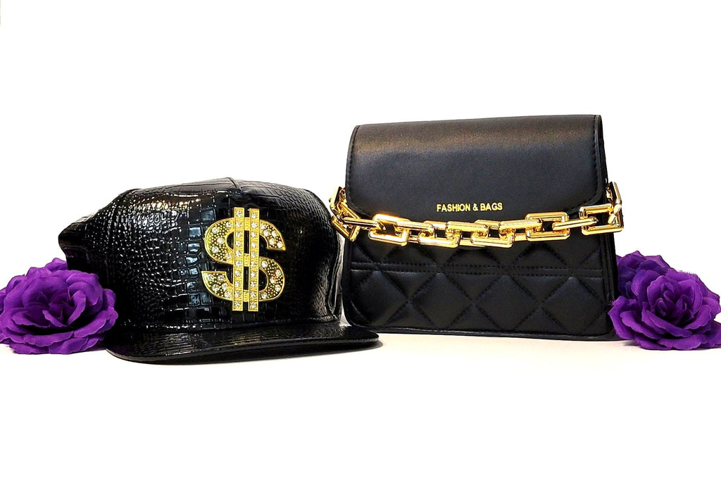 Money Bag Baseball Cap & Fashion Bags Chain Satchel Bundle Package